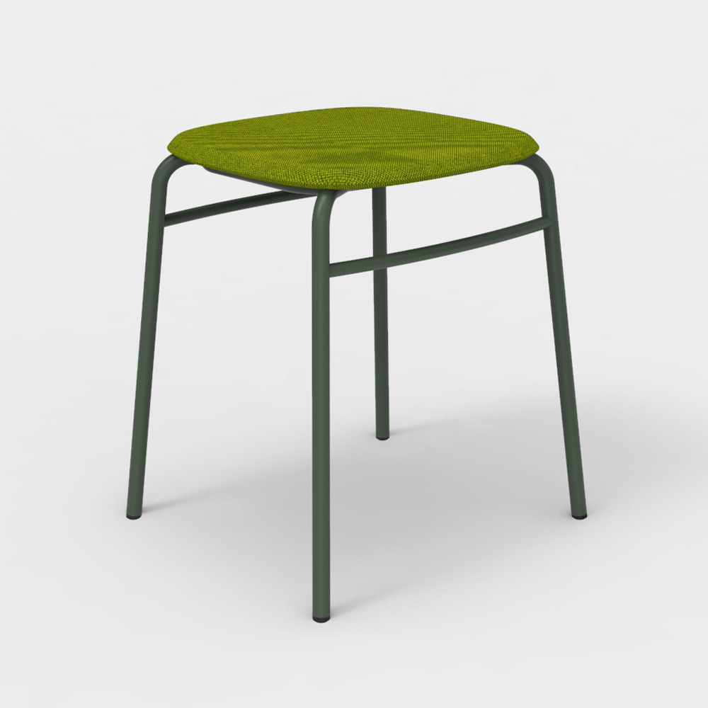 DeVorm_Twist_PET_Felt_Stack_Stool_Upholstery_Green_matala_jakkara_pinottava_01 - Edella De Vorm Twist PET Felt Stack Stool istuinverhoiltu jakkara