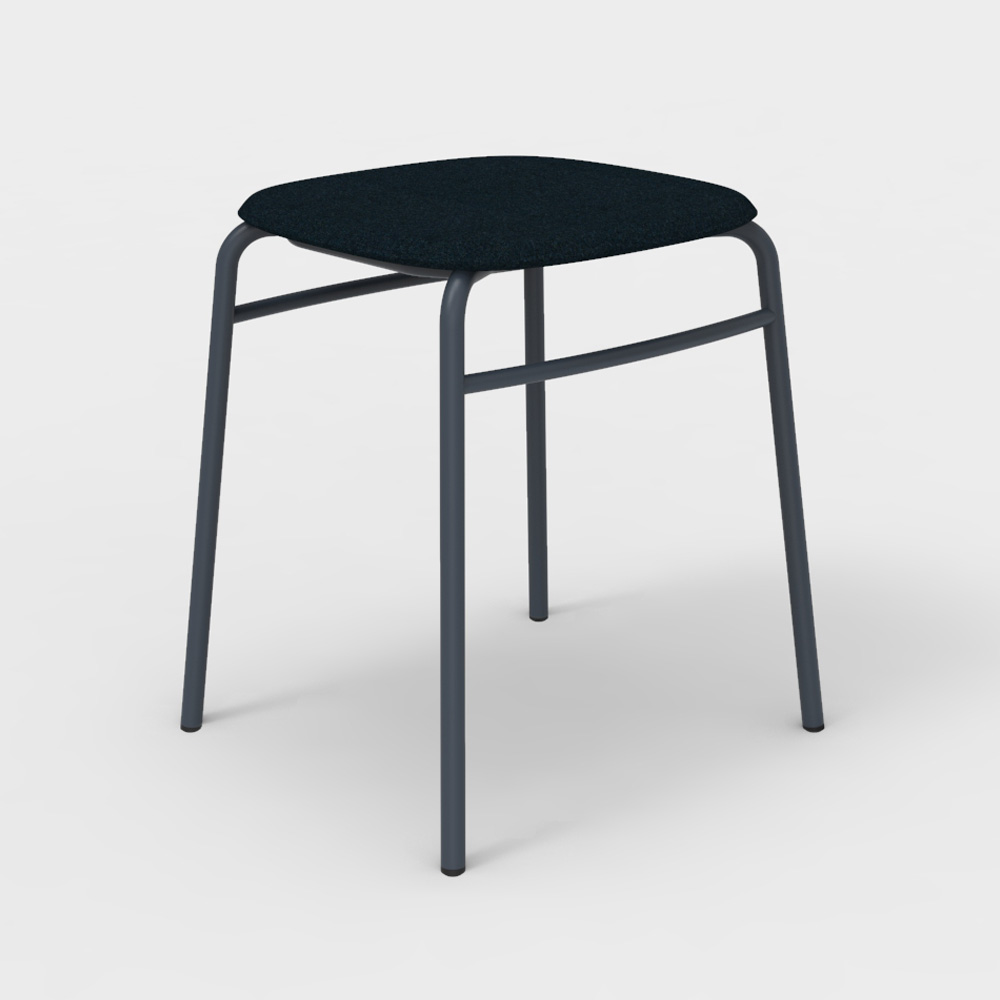 DeVorm_Twist_PET_Felt_Stack_Stool_Upholstery_Marine_matala_jakkara_pinottava_01 - Edella De Vorm Twist PET Felt Stack Stool istuinverhoiltu jakkara