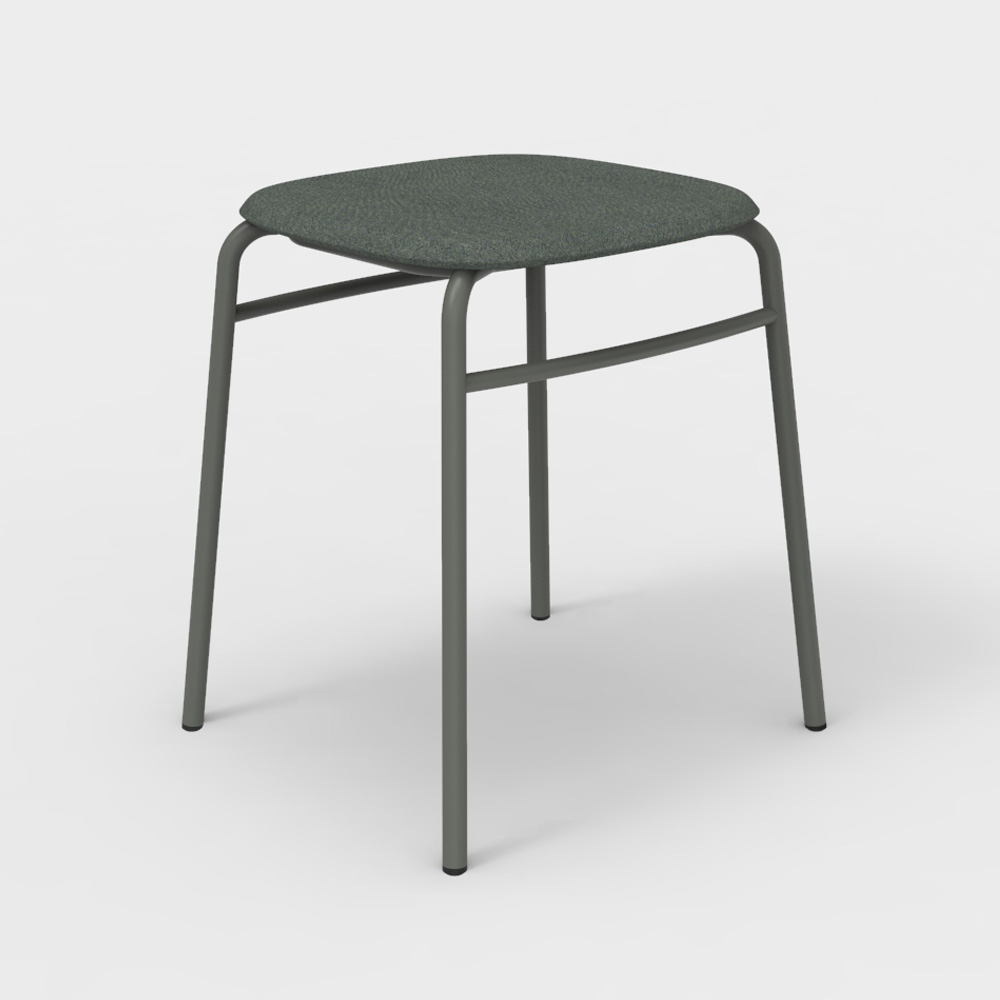DeVorm_Twist_PET_Felt_Stack_Stool_Upholstery_Olive_matala_jakkara_pinottava_01 - Edella De Vorm Twist PET Felt Stack Stool istuinverhoiltu jakkara