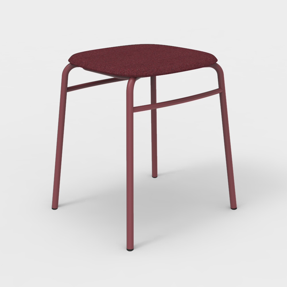 DeVorm_Twist_PET_Felt_Stack_Stool_Upholstery_Pink_matala_jakkara_pinottava_01 - Edella De Vorm Twist PET Felt Stack Stool istuinverhoiltu jakkara