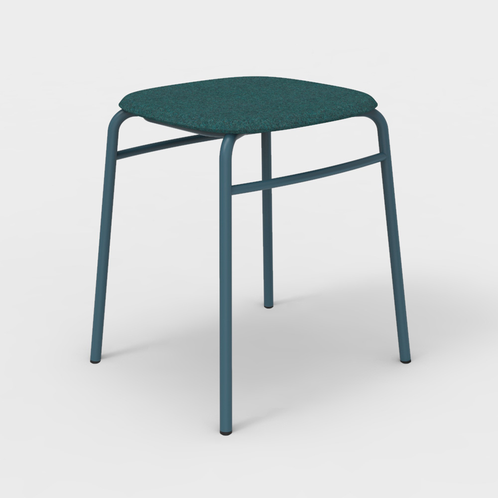 DeVorm_Twist_PET_Felt_Stack_Stool_Upholstery_Turquoise_matala_jakkara_pinottava_01 - Edella De Vorm Twist PET Felt Stack Stool istuinverhoiltu jakkara