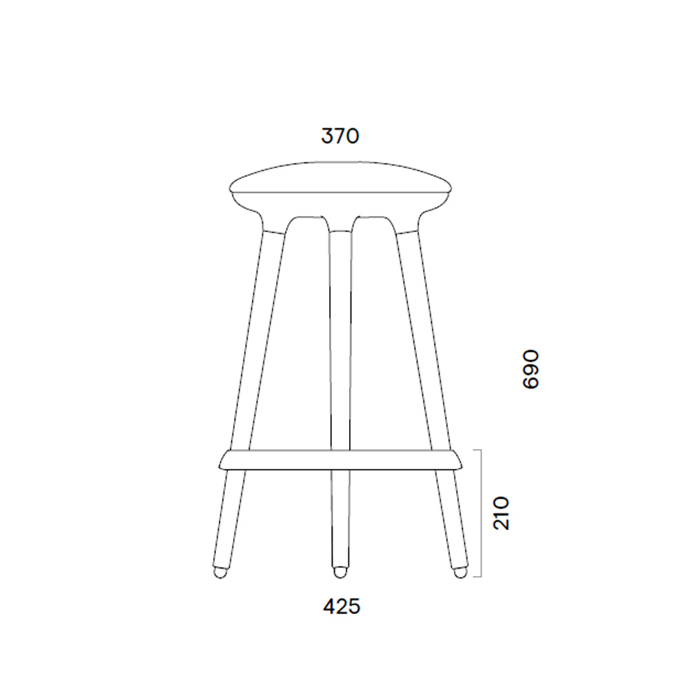 Narbutas_Cannie_SCN101_matala_baarituoli_baarijakkara_02 - Edella Narbutas Cannie Medium High Stool matala baarijakkara