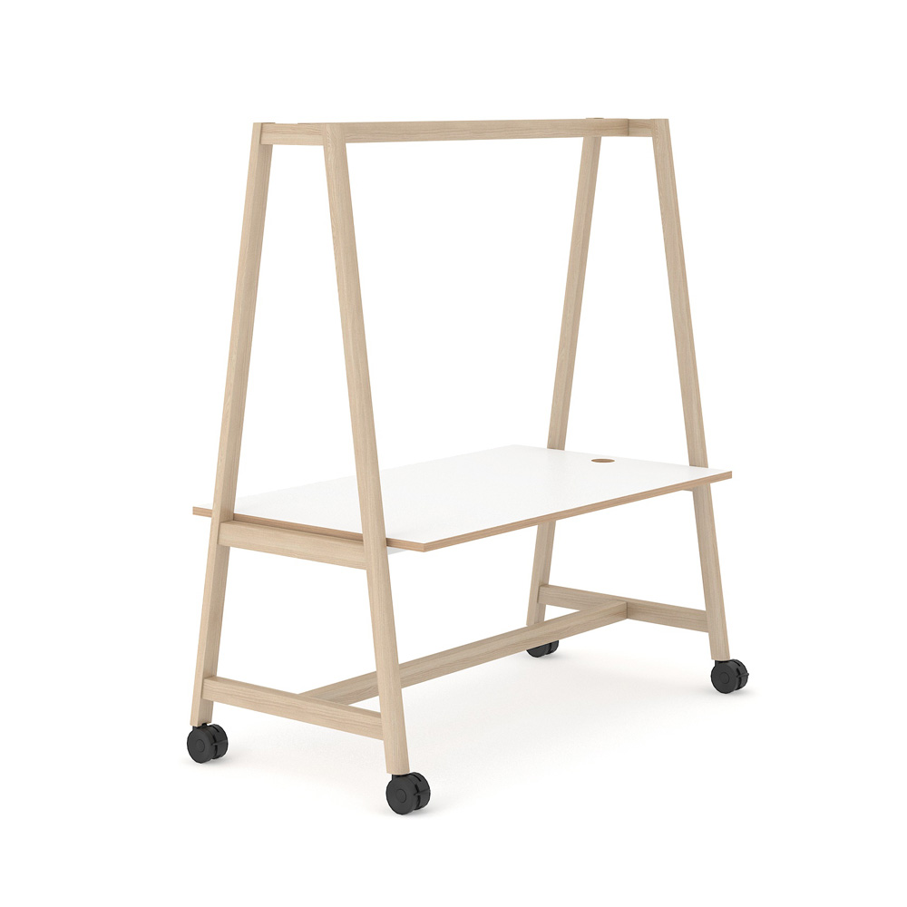 Narbutas_Nova_Wood_Multipurpose_MFC_power_matala_pöytä_puujalat_pyöriillä_01 - Edella Narbutas Nova Wood Multipurpose Table pöytä pyörillä