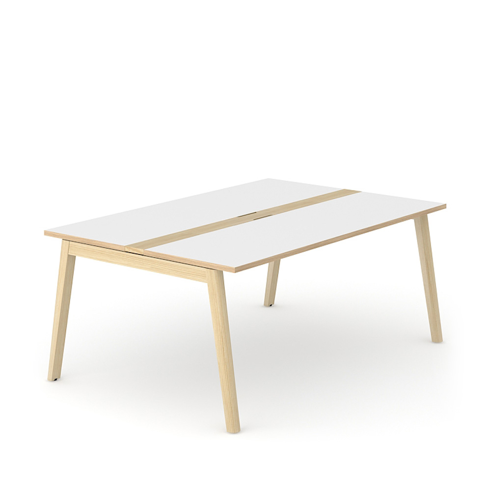 Narbutas_Nova_Wood_CNM16C_kokouspöytä_neuvottelupöytä_6-hengelle_01 - Edella Narbutas Nova Wood MCF neuvottelupöytä keskipaneeli läpivientikannella ja pistorasioilla (6 hlö)