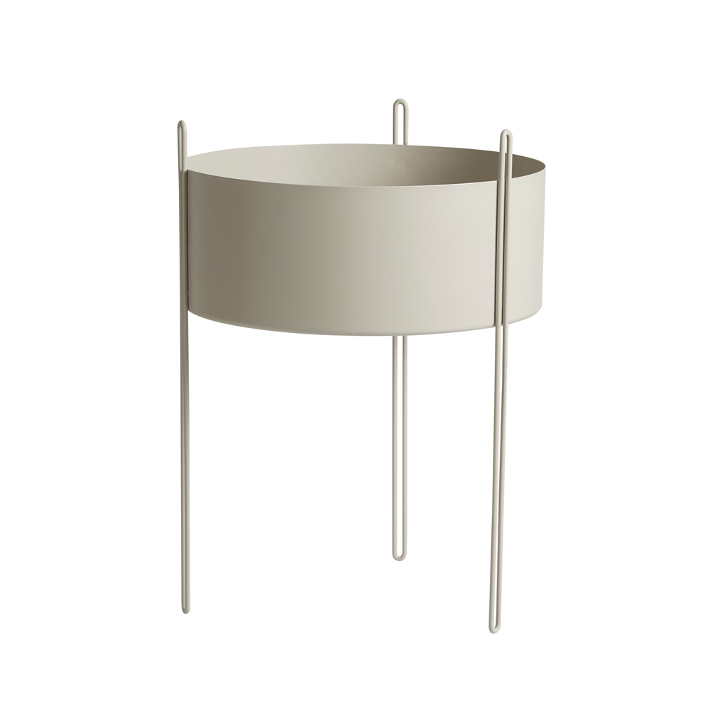 Woud_Pidestal_planter_large_grey_kukkaruukku_kasviastia_sivupöytä_01 - Edella Woud Pidestall Planter Large ruukku /sivupöytä