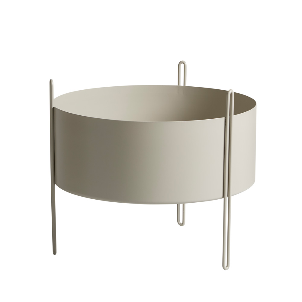 Woud_Pidestal_planter_medium_grey_kukkaruukku_kasviastia_sivupöytä_01 - Edella Woud Pidestall Planter Medium ruukku /sivupöytä