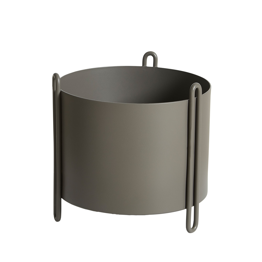 Woud_Pidestal_planter_small_taupe_kukkaruukku_kasviastia_01 - Edella Woud Pidestall Planter Small ruukku