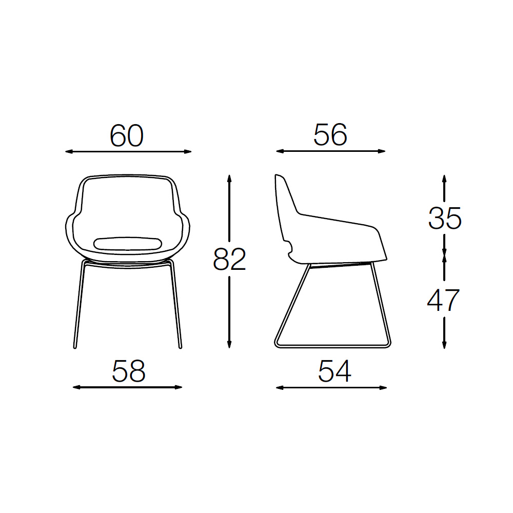 Diemme_Clea_Plus_neuvottelutuoli_kelkkajalka_verhoiltu_07 - Edella Diemme Clea Plus CLSLCR11 tuoli
