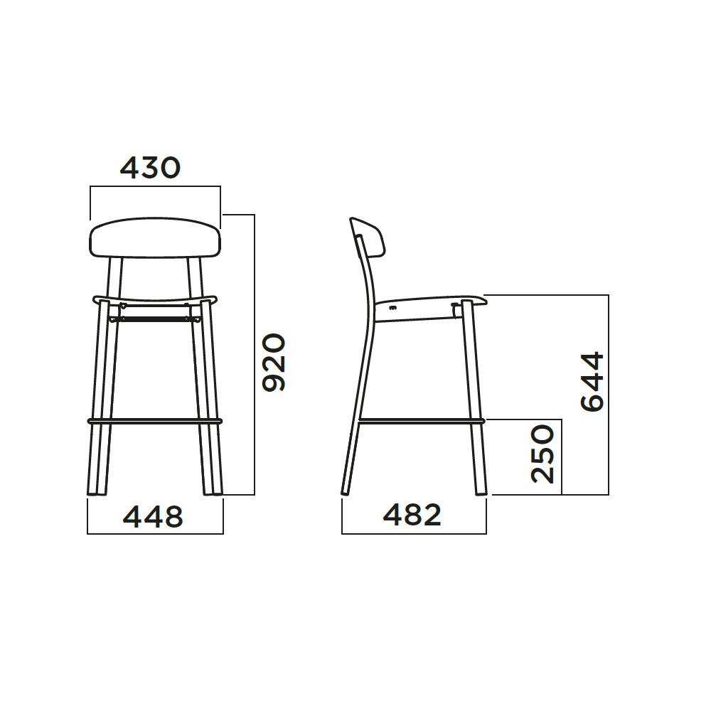 Infiniti_Feluca_Pop_Kitchen_Stool_Baarituoli_metallijalat_06 - Edella Infiniti Feluca Kitchen Stool matala baarituoli