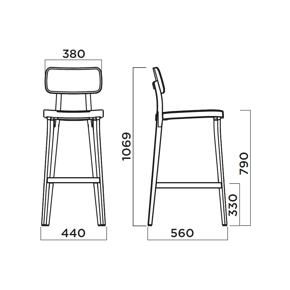 Infiniti Porta Venezia Bar Stool korkea baarituoli