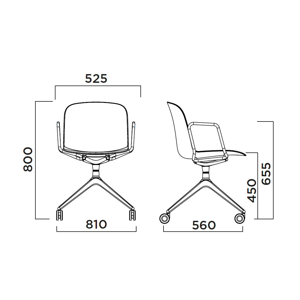 Infiniti Relief Swivel With Castors With Arms neuvottelutuoli