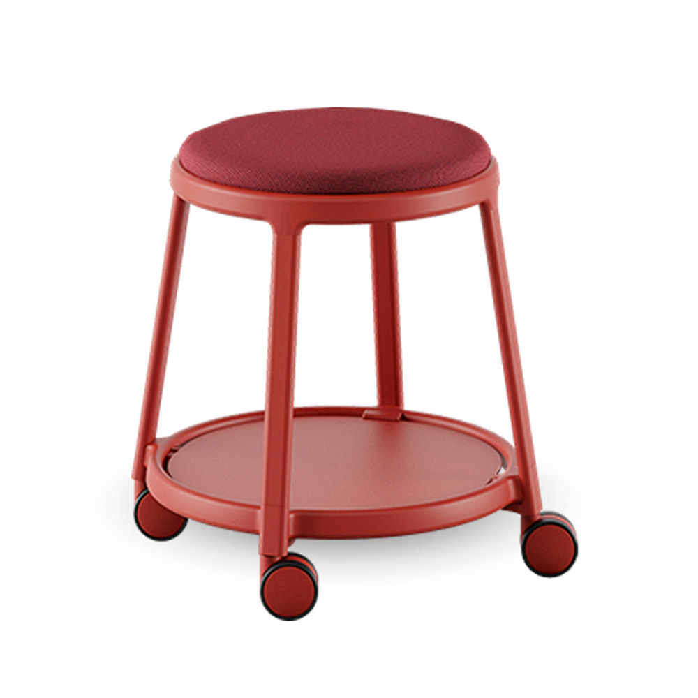 Infiniti_Round&Roll_jakkara_pyörillä_koulutuoli_03 - Edella Infiniti Round&Roll Stool Upholstered Seat Fixed jakkara
