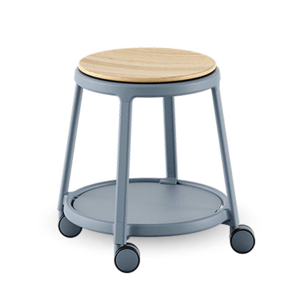 Infiniti_Round&Roll_jakkara_pyörillä_koulutuoli_07 - Edella Infiniti Round&Roll Stool Wooden Seat Swivel jakkara pyörivä