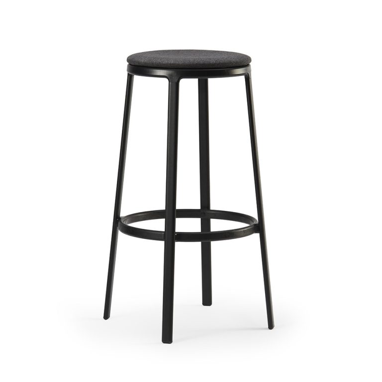 Infiniti Round&Round Bar Stool Upholstered Seat Fixed korkea baarijakkara