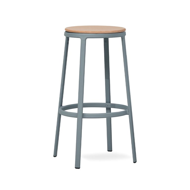 Infiniti Round&Round Bar Stool Wooden Seat Fixed korkea baarijakkara