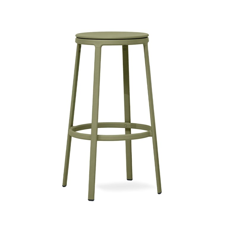 Infiniti Round&Round Bar Stool Plastic Seat Fixed korkea baarijakkara