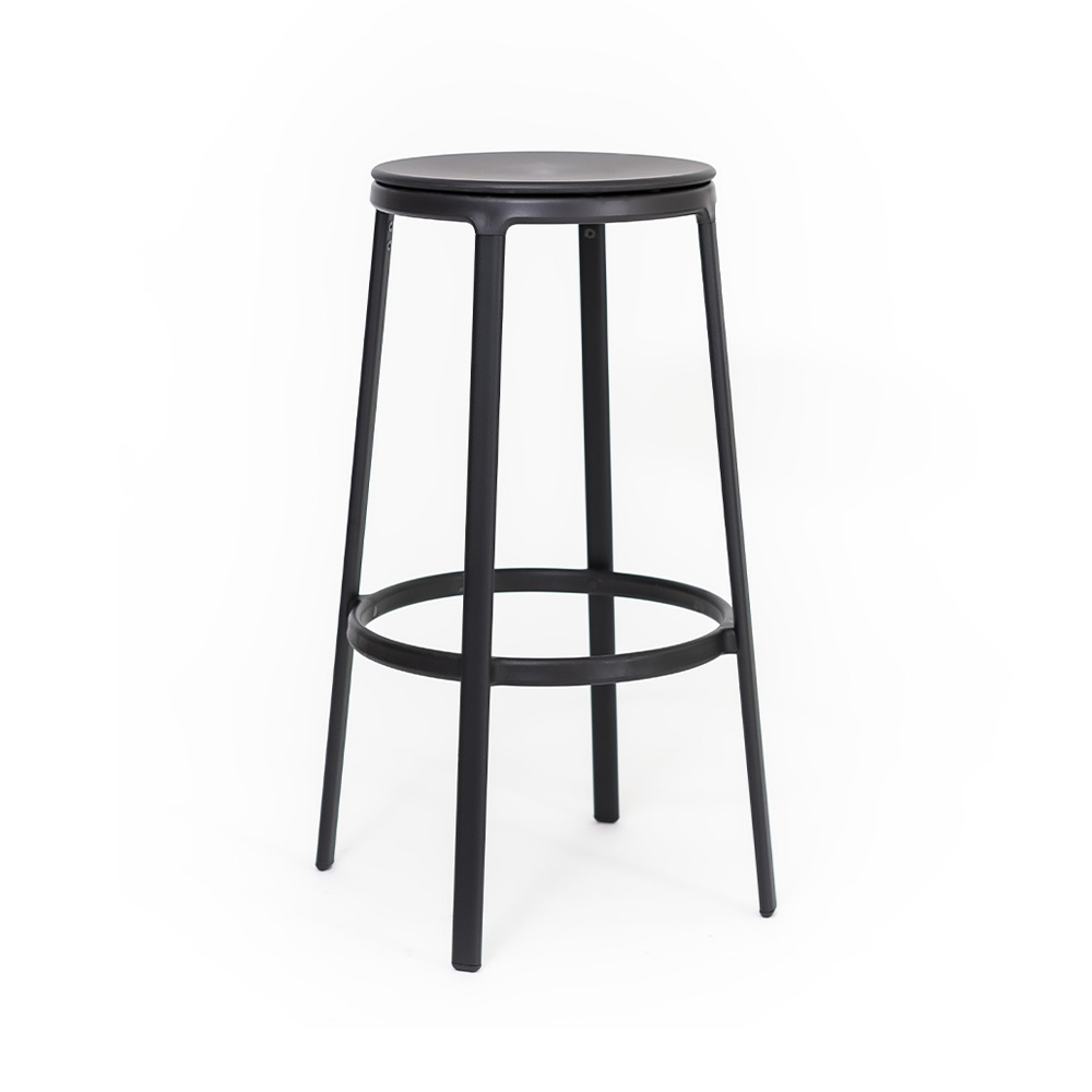 Infiniti Round&Round Bar Stool Plastic Seat Fixed korkea baarijakkara