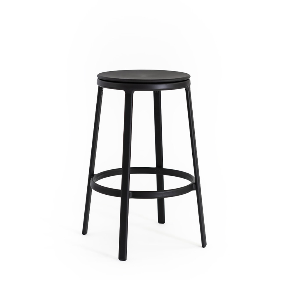 Infiniti Round&Round Kitchen Stool Plastic Seat Fixed matala baarijakkara