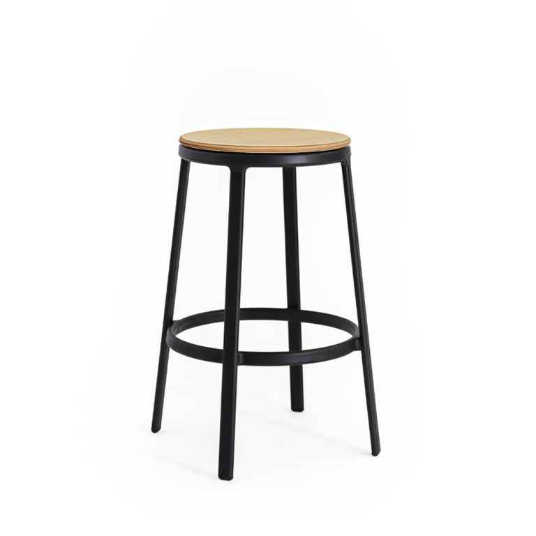 Infiniti Round&Round Kitchen Stool Wooden Seat Fixed matala baarijakkara