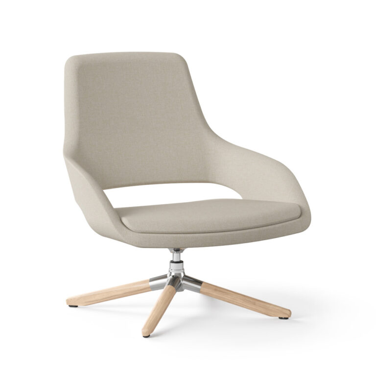 Narbutas Sandie Low-Back Lounge Swivel Wood nojatuoli