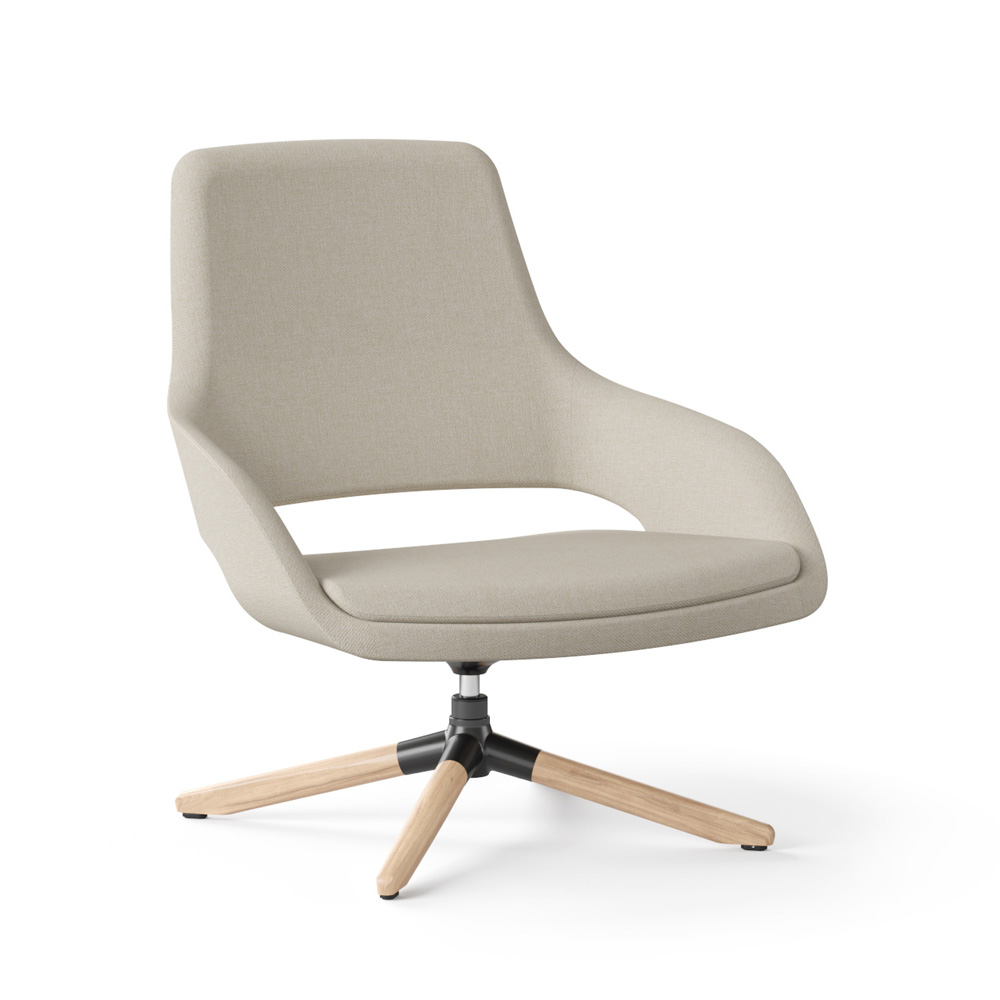 Narbutas Sandie Low-Back Lounge Swivel Wood nojatuoli