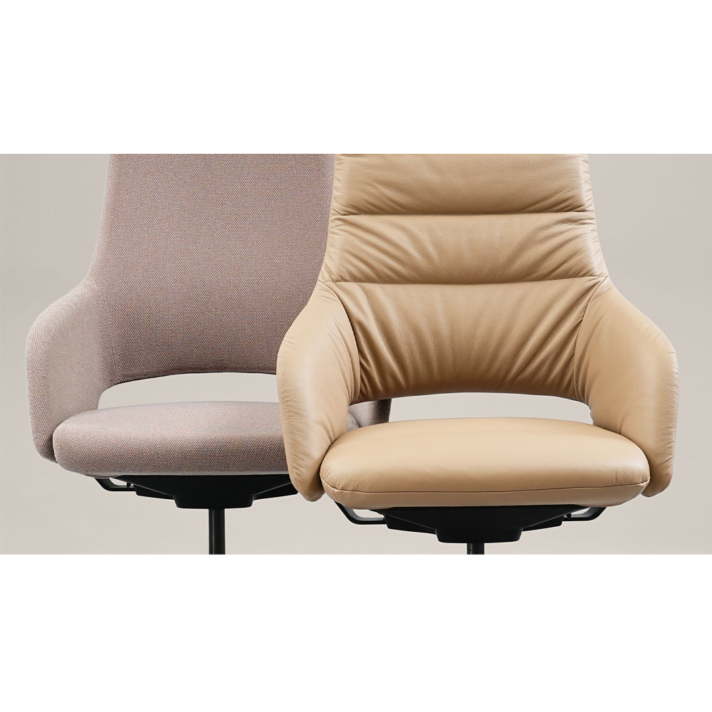 Narbutas_Sandie_medium_neuvottelutuoli_ristikkojalka_ilman_pyöriä_pehmustettu_04 - Edella Narbutas Sandie High Swivel P neuvottelutuoli