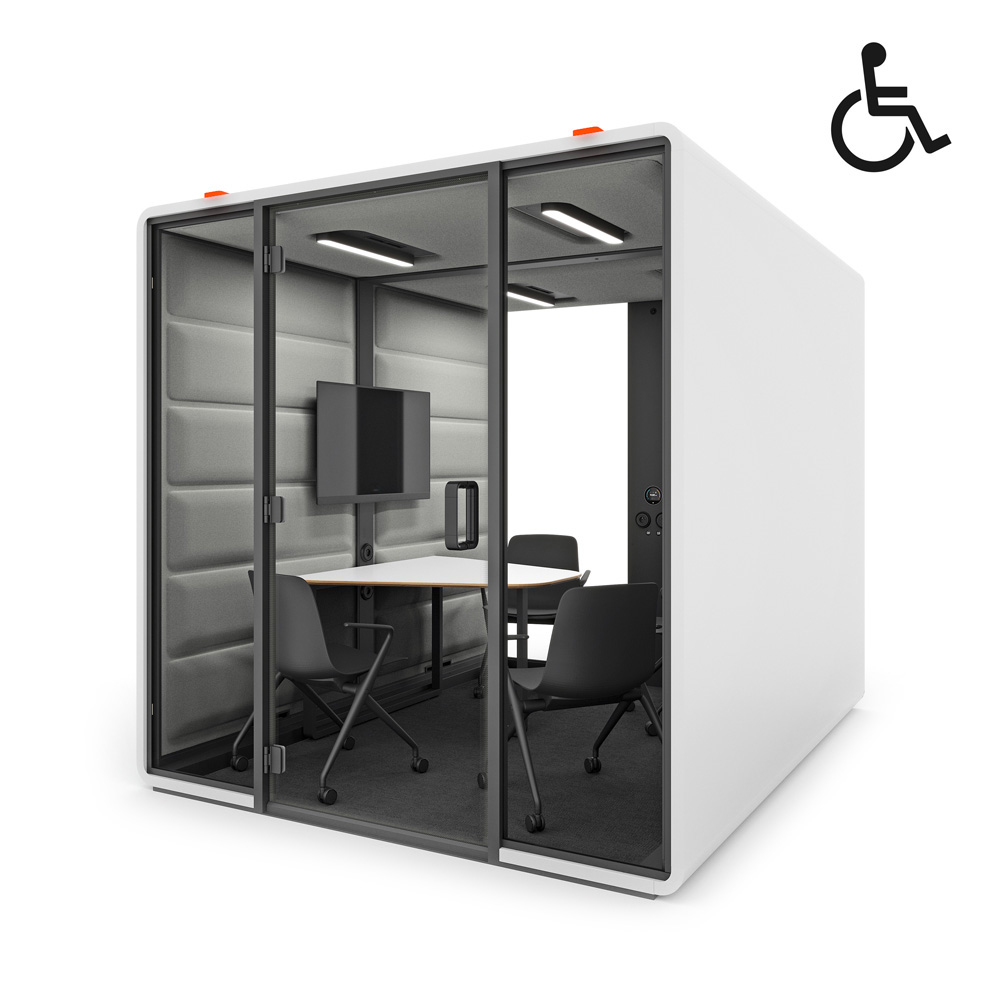 Mikomax_Hushoffice_HushFree_Access_L_vetäytymistila_hiljainen_tila_01 - Edella Hushoffice HushFree Access L.A 4-6-hengen esteetön vetäytymistila