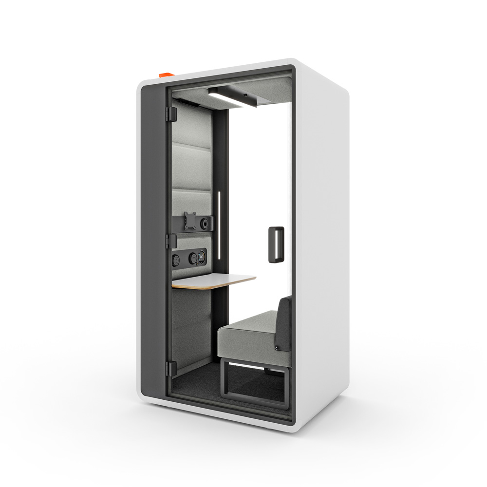 Mikomax_Hushoffice_HushFree_S_Hybrid_1-hengen_vetäytymistila_työskentelykoppi_01 - Edella Hushoffice HushFree S Hybrid työskentelykoppi