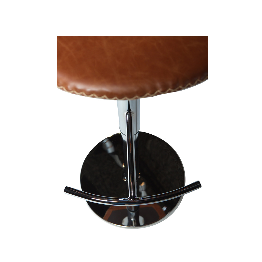 Danform_DOLPHIN_BAR_STOOL_Baarituoli_-light_brown_leather_w_round_polished_steel_base_laippajalka_05 - Edella Dan-Form Dolphin Bar Stool baarituoli laippajalalla