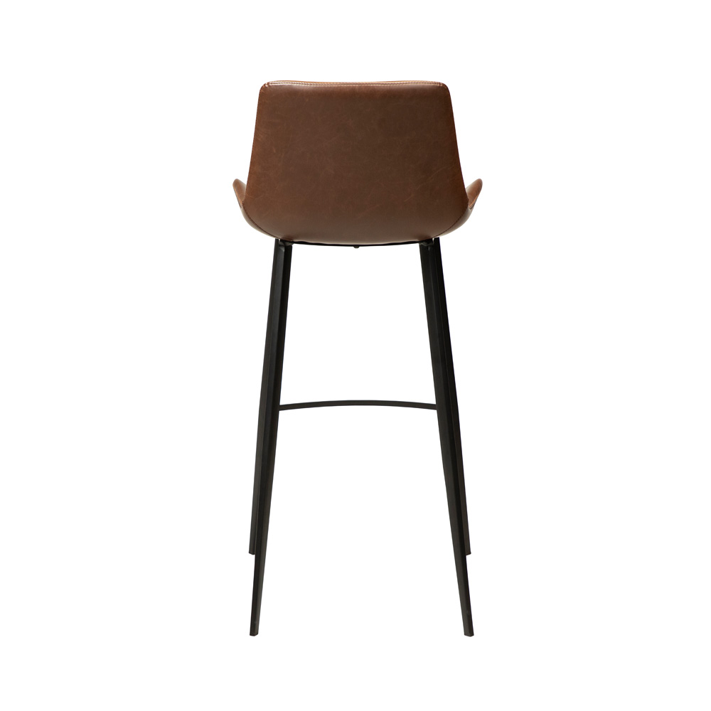 Danform_HYPE-BAR-STOOL_baarituoli_-vintage_cocoa_art_leather_w_black_metal_legs_02 - Edella Dan-Form Hype Bar Stool baarituoli korkea keinonahka