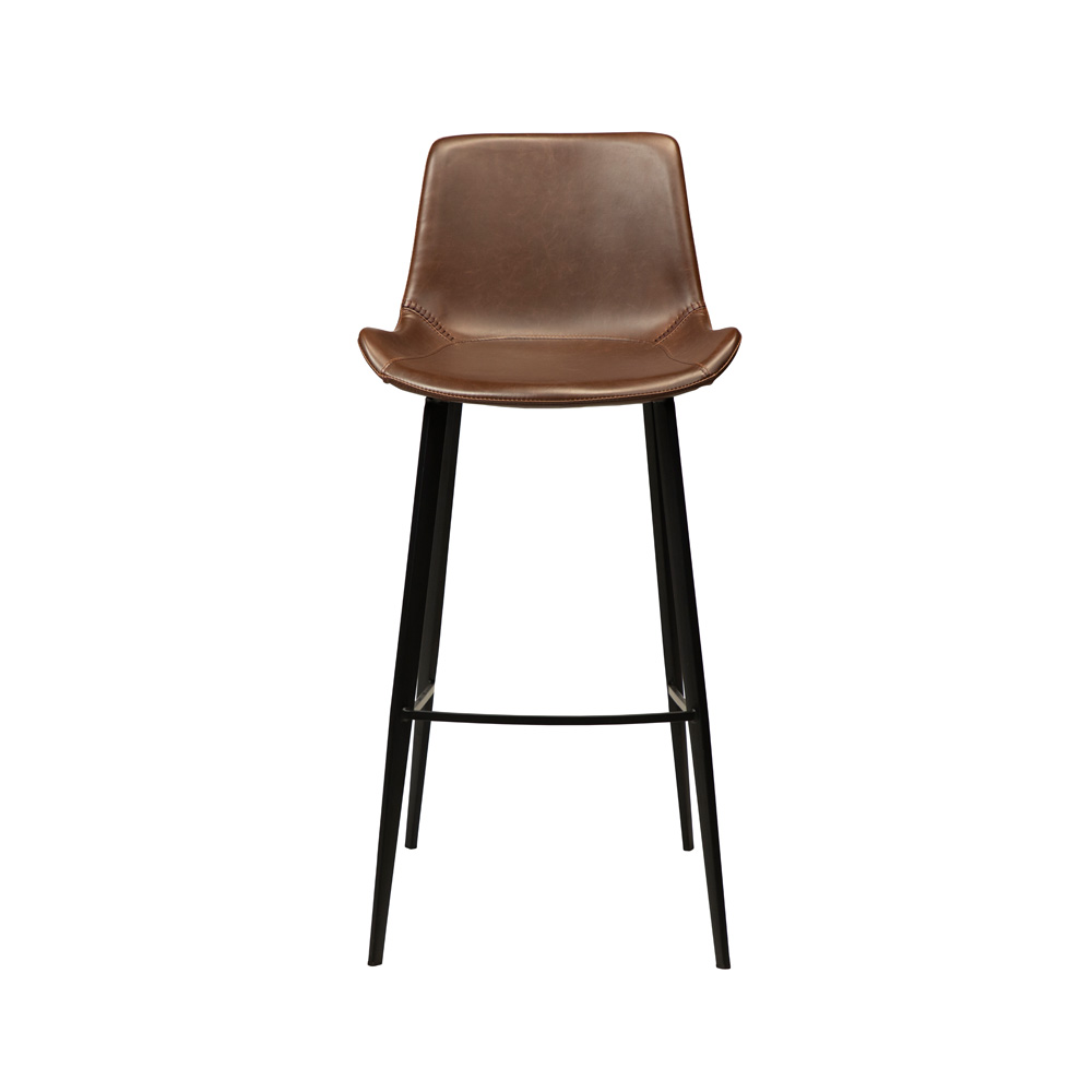 Danform_HYPE-BAR-STOOL_baarituoli_-vintage_cocoa_art_leather_w_black_metal_legs_04 - Edella Dan-Form Hype Bar Stool baarituoli korkea keinonahka