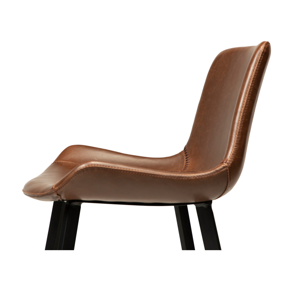 Danform_HYPE-BAR-STOOL_baarituoli_-vintage_cocoa_art_leather_w_black_metal_legs_06 - Edella Dan-Form Hype Bar Stool baarituoli korkea keinonahka