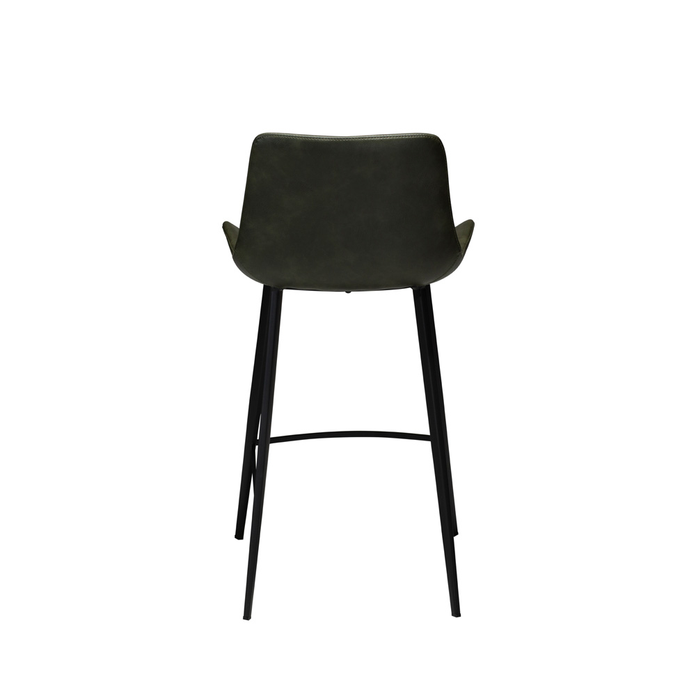 Danform_HYPE_COUNTER_STOOL_baarituoli_matala_vintage_green_art_leather_w_black_legs_02 - Edella Dan-Form Hype Counter Stool baarituoli matala keinonahka