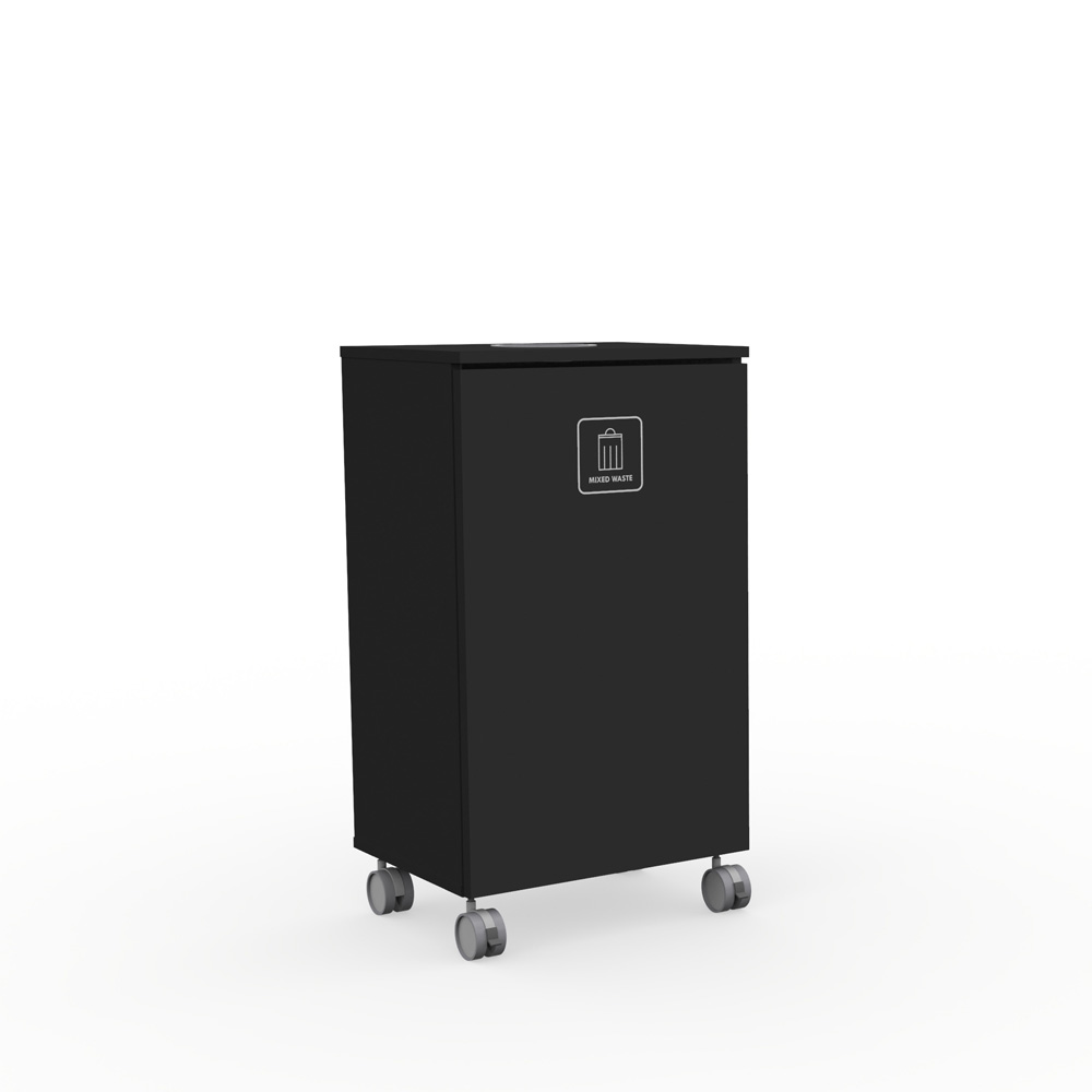 Max_Large_L1_Black_jätteiden_lajitteluvaunu_lajittelukaappi_01 - Edella Edella Max Large L-L1 jätteiden lajittelukaappi (150 L)