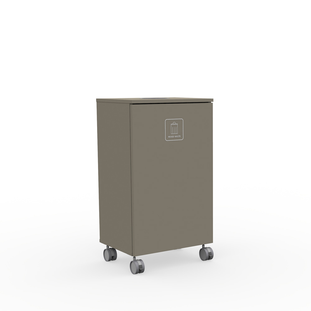 Max_Large_L1_Clay_grey_jätteiden_lajitteluvaunu_lajittelukaappi_01 - Edella Edella Max Large L-L1 jätteiden lajittelukaappi (150 L)