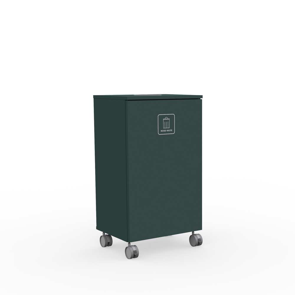 Max_Large_L1_Dark_emerald_jätteiden_lajitteluvaunu_lajittelukaappi_01 - Edella Edella Max Large L-L1 jätteiden lajittelukaappi (150 L)