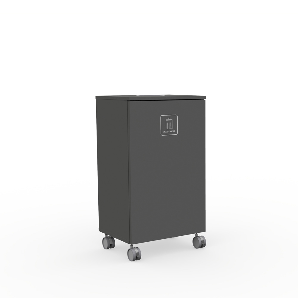 Max_Large_L1_Graphite_grey_jätteiden_lajitteluvaunu_lajittelukaappi_01 - Edella Edella Max Large L-L1 jätteiden lajittelukaappi (150 L)