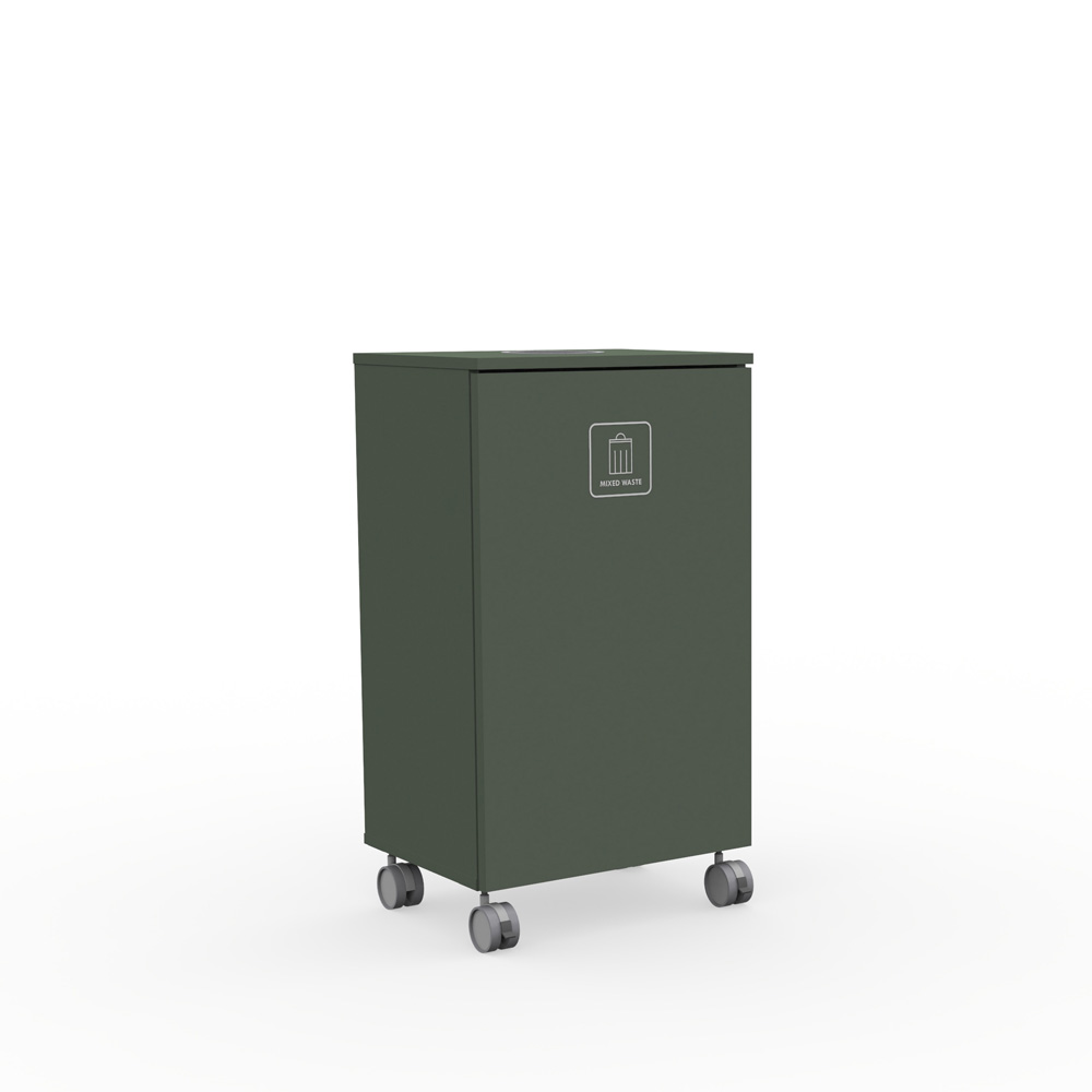 Max_Large_L1_Smoke_green_jätteiden_lajitteluvaunu_lajittelukaappi_01 - Edella Edella Max Large L-L1 jätteiden lajittelukaappi (150 L)