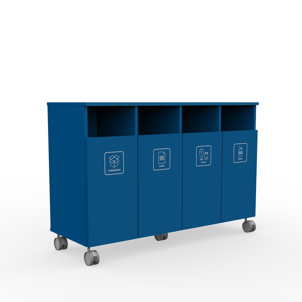 Max_Medium_H4_Royal_blue_jätteiden_lajitteluvaunu_lajittelukaappi_01 - Edella Edella Max Medium M-H4 jätteiden lajittelukaappi (4x45 L)